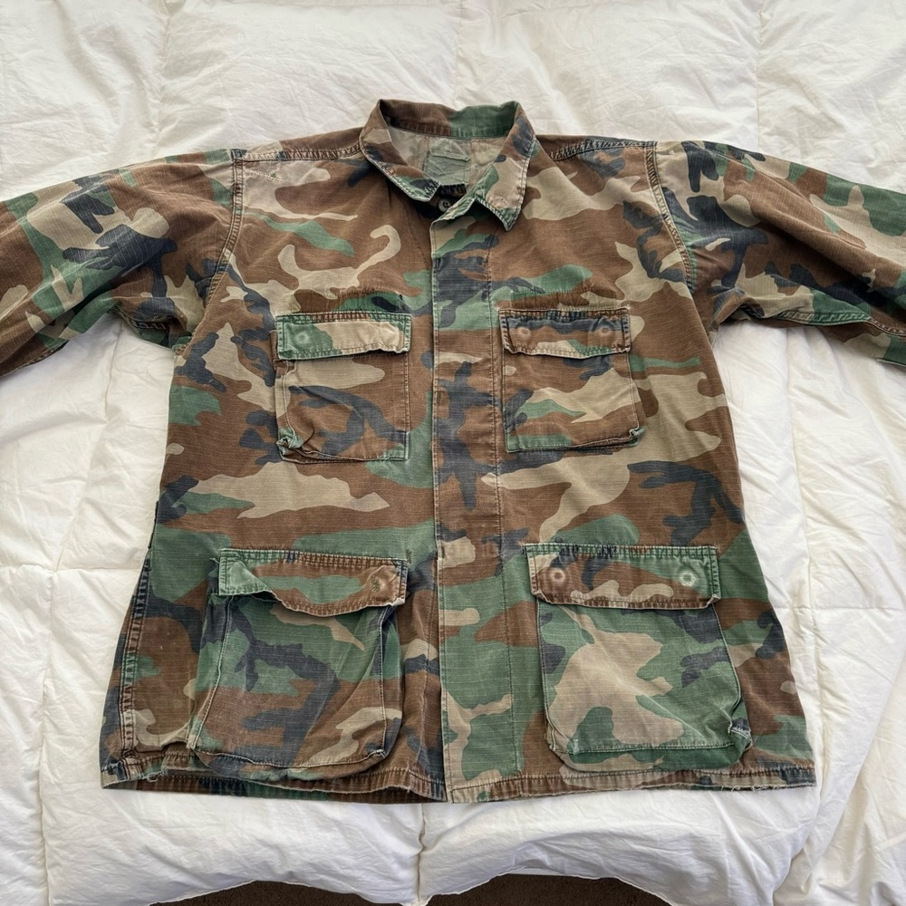 Authentic Vintage Military Camouflage Uniform Jacket ~ US Naval Sea Cadets